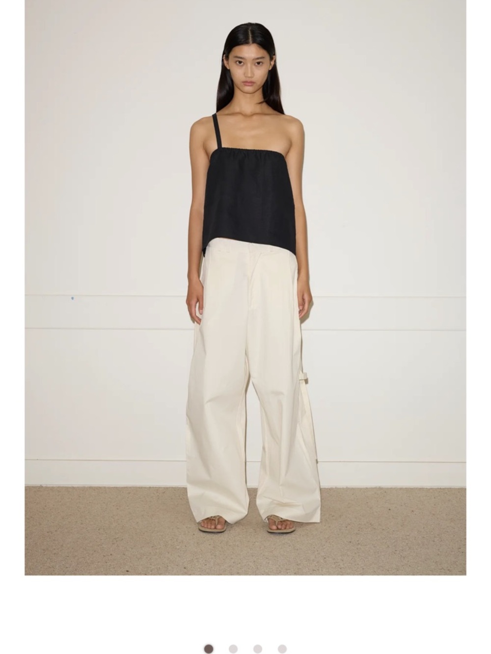 Wide-Leg Cream Women's Pants — High-Rise Relaxed Fit NWT